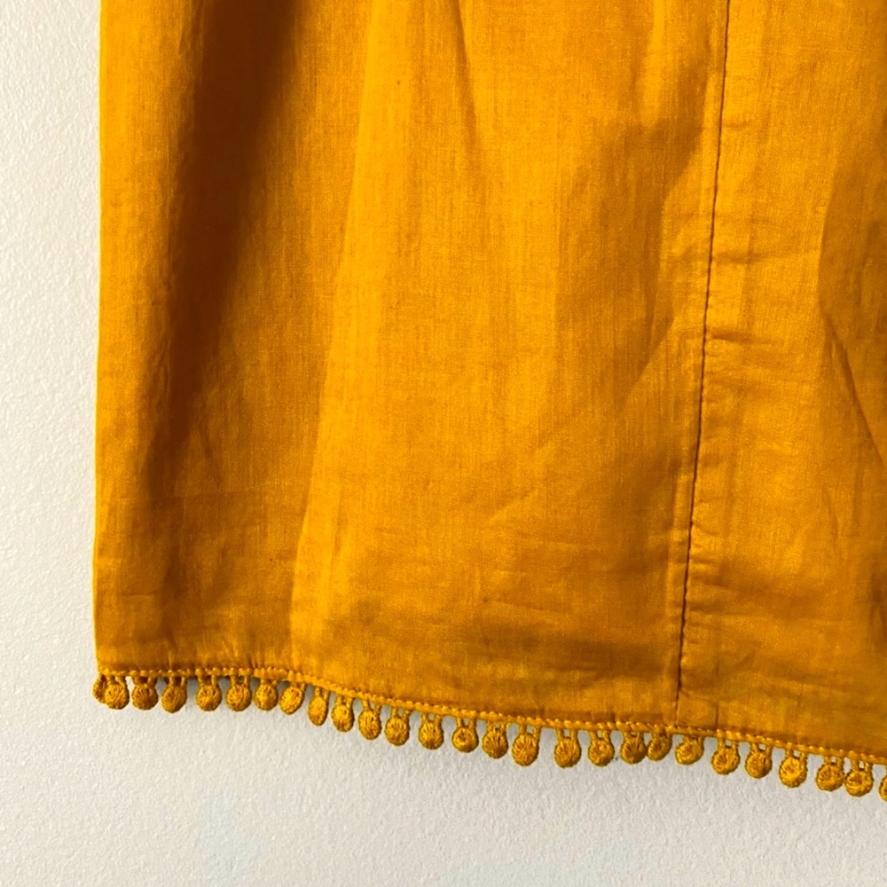 NWOT J.Crew Mustard Crochet Embroidered Top XS - Picture 5 of 12